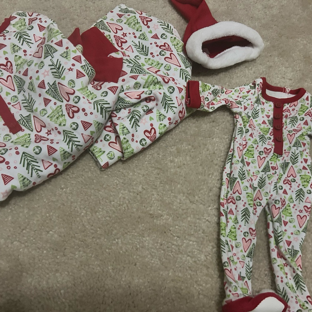 American girl hearts and pines girl pajama set and doll set